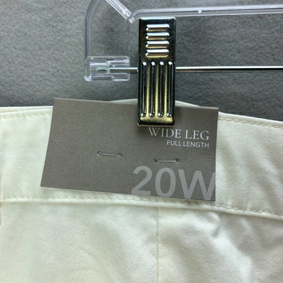 Soft Surroundings Pants Womens 20W Cream White Wide Leg‎ Full Length Hem Slits - Picture 15 of 15